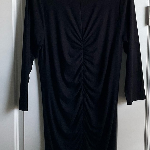 Black Jersey midi ruched dress, Torrid size 2, unworn - Picture 2 of 5